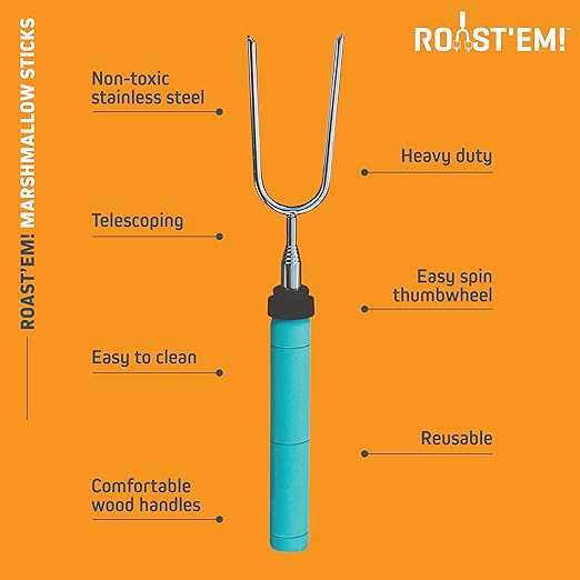 Roast'Em! Premium Extendable Marshmallow Roasting Sticks (set of 5)